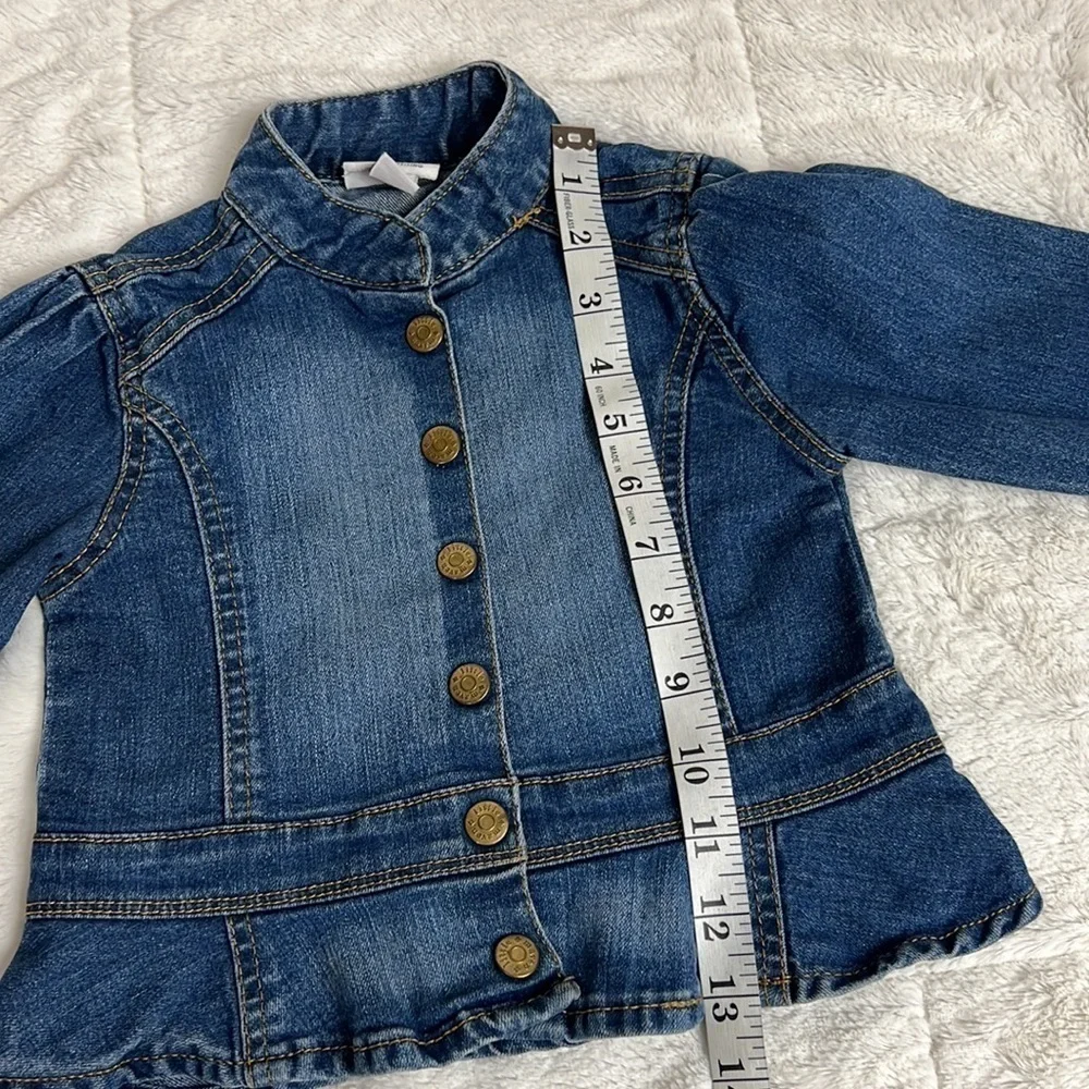 Little Maven by Tori Spelling Mandarin Collar Denim Blue Jean Jacket - Size 4Y